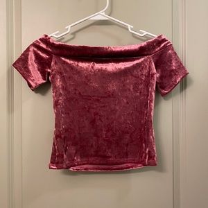 Forever 21 Velvet Off the Shoulder Top